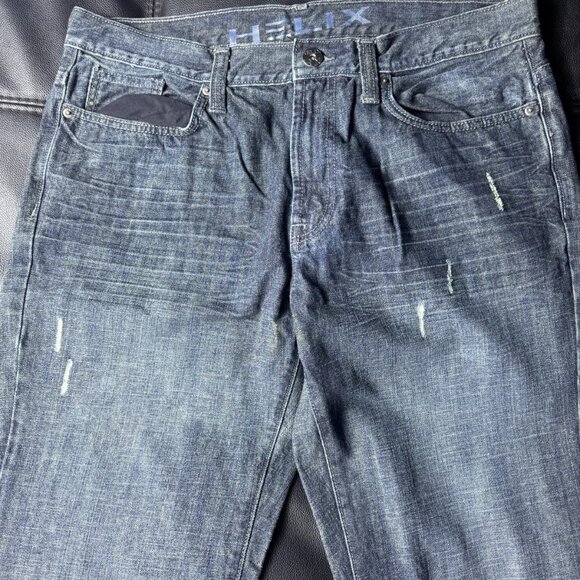 Helix Men’s Relaxed Bootcut Jeans 36x34 Blue Western Rodeo Denim Embroidered - Picture 3 of 13